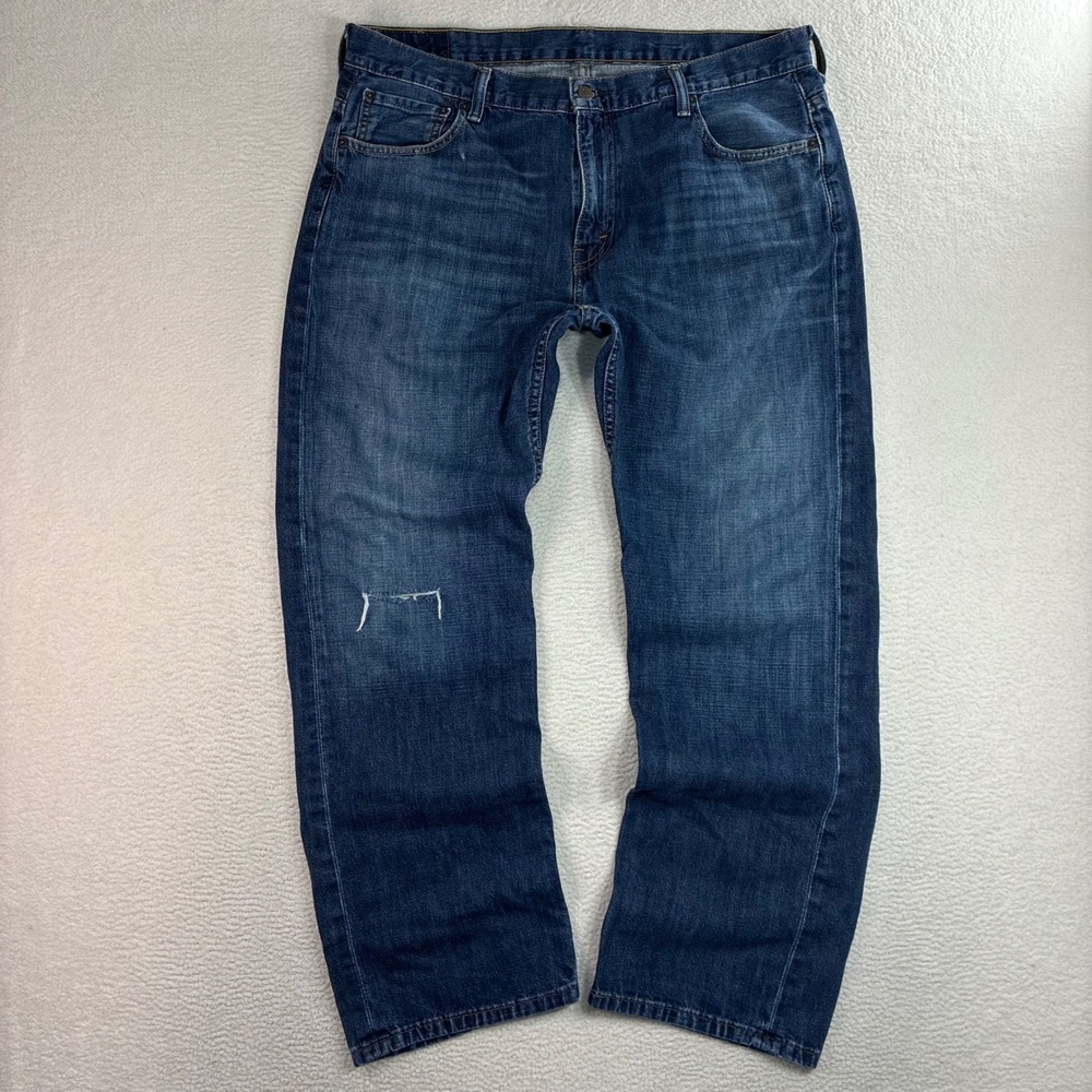 Levis‎ 569 Loose Straight Jeans Men 36x32 Blue Faded Skater Baggy Whiskered